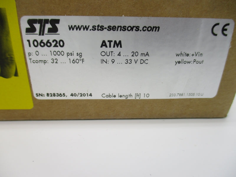 STS 106620 9-33VDC 0-1000PSI NSMP