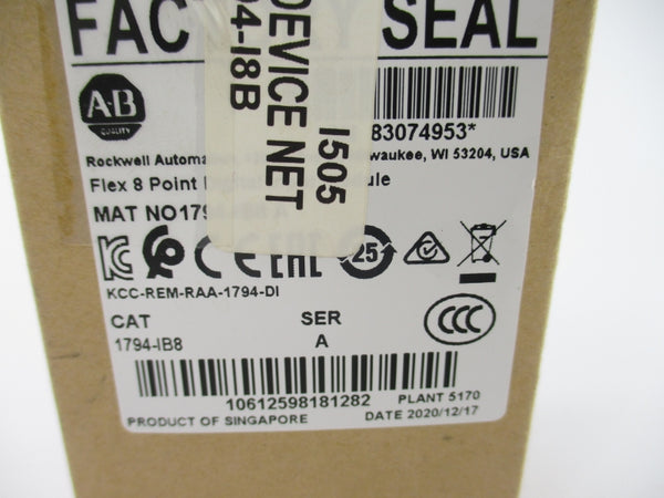 ALLEN BRADLEY 1794-IB8 SER. A 24VDC NSMP