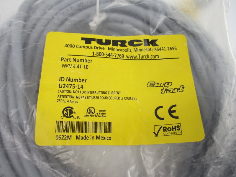 TURCK WKV4.4T-10 U2475-14 250V 4A NSMP