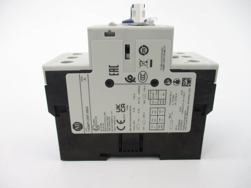 ALLEN BRADLEY 140MT-D9T-B63 SER. A 690V 4.0-6.3A NSMP