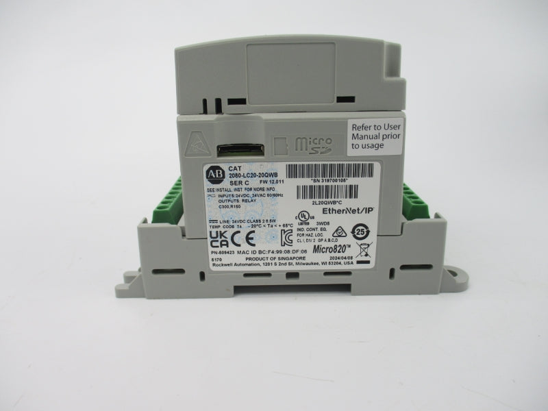 ALLEN BRADLEY 2080-LC20-20QWB SER. C F/W 12.011 24VAC/DC NSMP