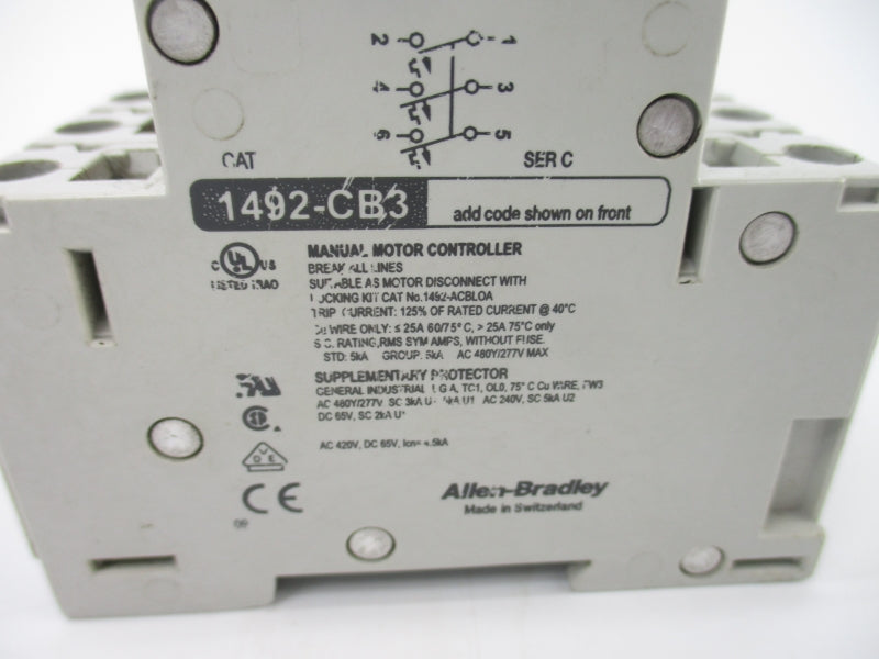 ALLEN BRADLEY 1492-CB3G200 SER. C 277VAC 20A UNMP