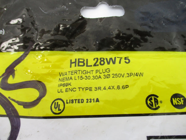 HUBBELL HBL28W75 250V 30A NSMP
