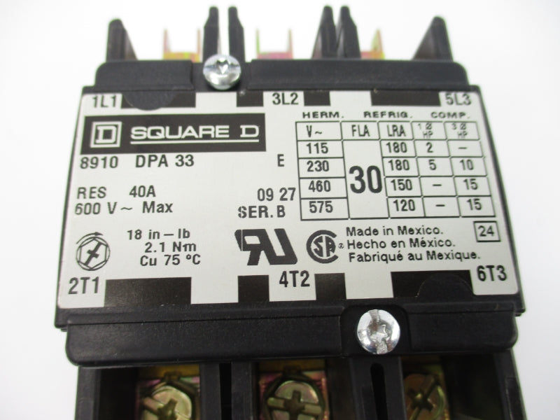 SQUARE D 8910DPA33V14 SER. B 24V 30A NSNP