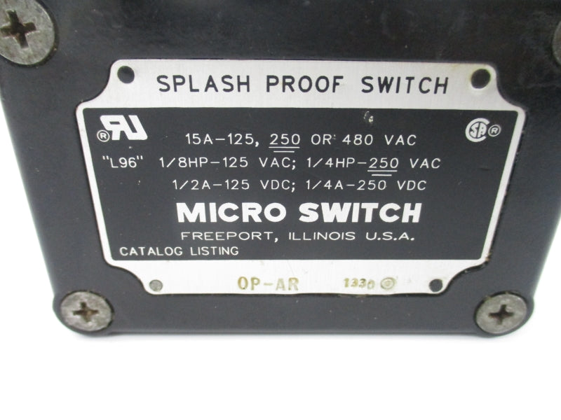 MICRO SWITCH OP-AR 480VAC 15A UNMP