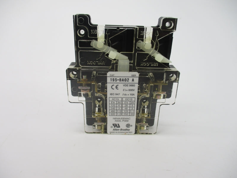 ALLEN BRADLEY 195-BA02 SER. A 600VAC 1.2A (GY/BL) NSMP
