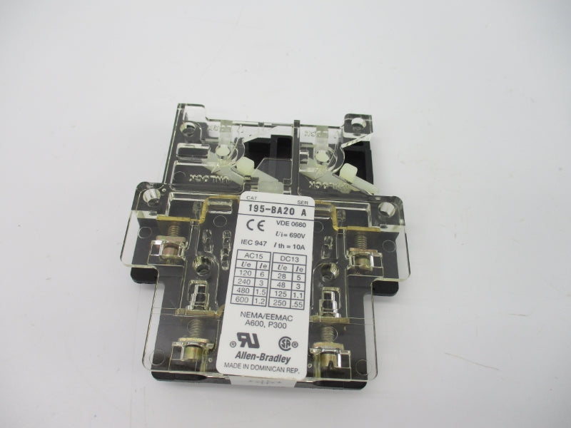 ALLEN BRADLEY 195-BA20 SER. A 600VAC 1.2A (GY/BL) NSMP