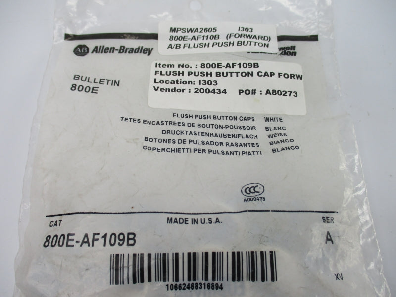 ALLEN BRADLEY 800E-AF109B SER. A (PKG OF 10) NSMP