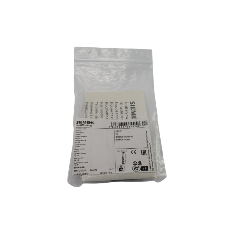 SIEMENS 3VA9978-0AA12 240VAC 3A NSMP