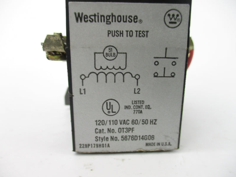 WESTINGHOUSE OT3PF 5675D14G06 110/120VAC NSNP