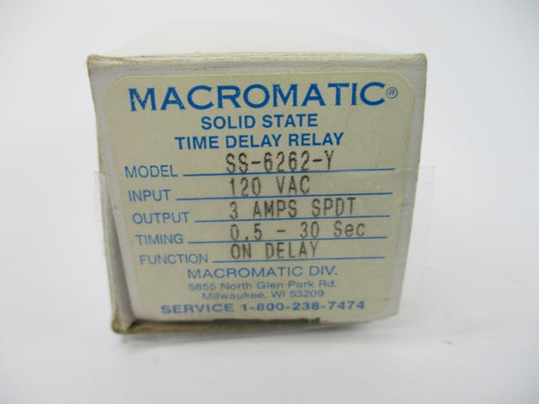 MACROMATIC SS-6262-Y 120VAC 3A 0.5-30S NSMP