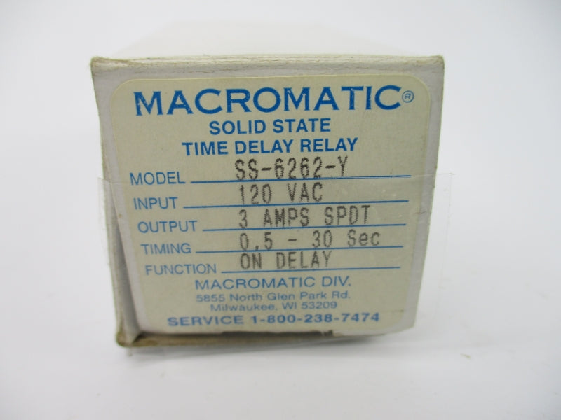 MACROMATIC SS-6262-Y 120VAC 3A 0.5-30S NSMP