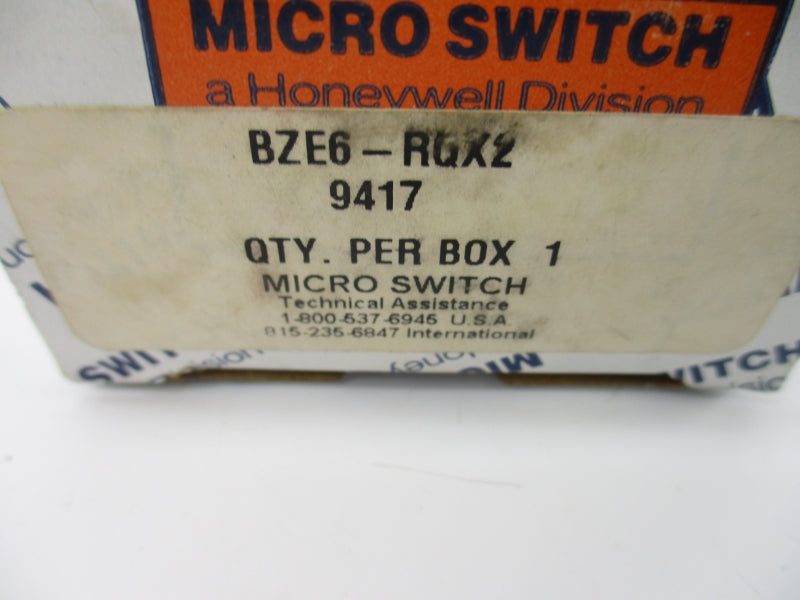 MICRO SWITCH BZE6-RQX2 250VAC 15A NSMP