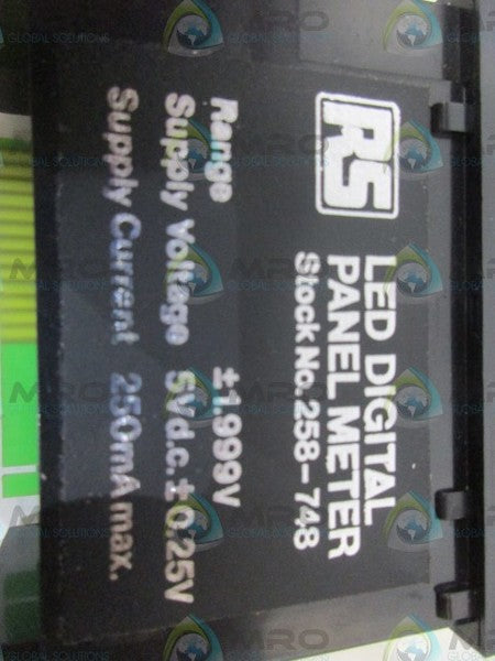 RS COMPONENTS 258-748 DIGITAL PANEL METER NSMP