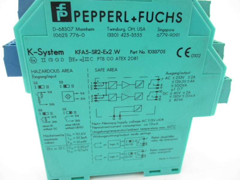 PEPPERL+FUCHS KFA5-SR2-EX2.W 103370S 253V 2A NSNP