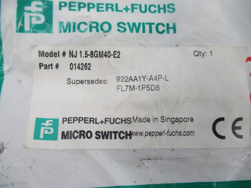 PEPPERL+FUCHS NJ1.5-8GM40-E2 014262 NSMP
