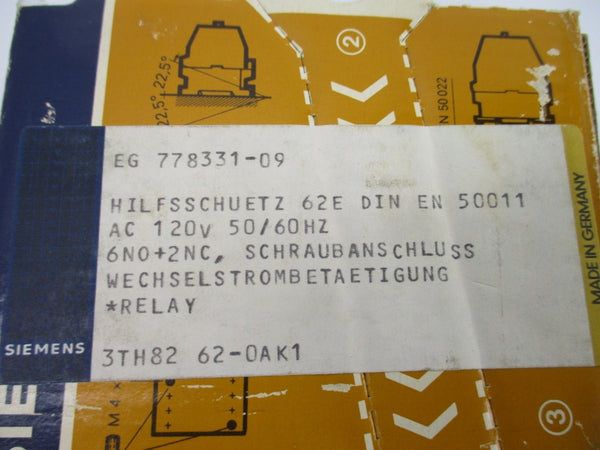 SIEMENS 3TH8262-0AK1 120VAC NSFS