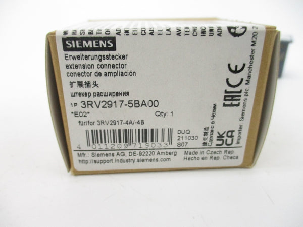 SIEMENS 3RV2917-5BA00 600VAC 63A NSMP