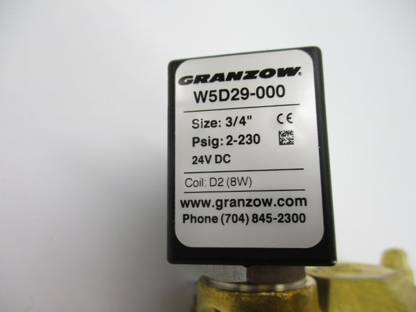 GRANZOW W5D29-000 24VDC 2-230PSI 3/4" NSNP