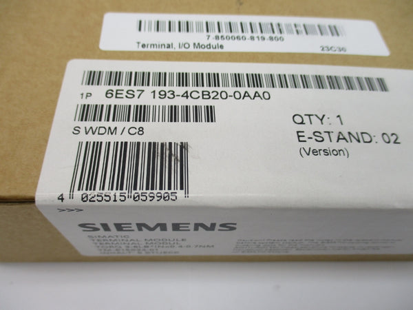 SIEMENS 6ES7 193-4CB20-0AA0 NSFS