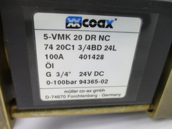 COAX 5-VMK 20 DR NC 74 20C1 3/4BD 24L  24VDC 100A NSNP