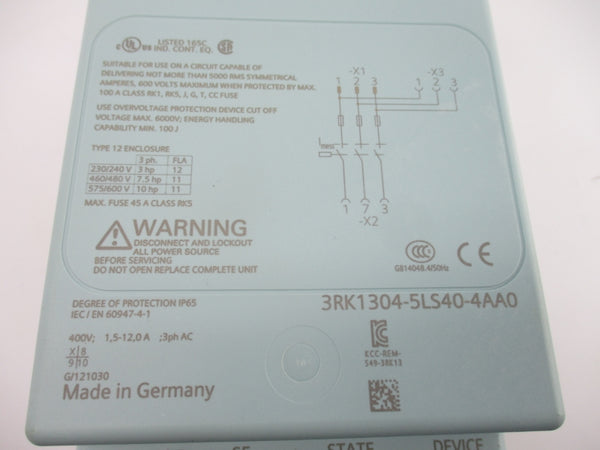 SIEMENS 3RK1304-5LS40-4AA0 400VAC 1.5-12.0A NSNP