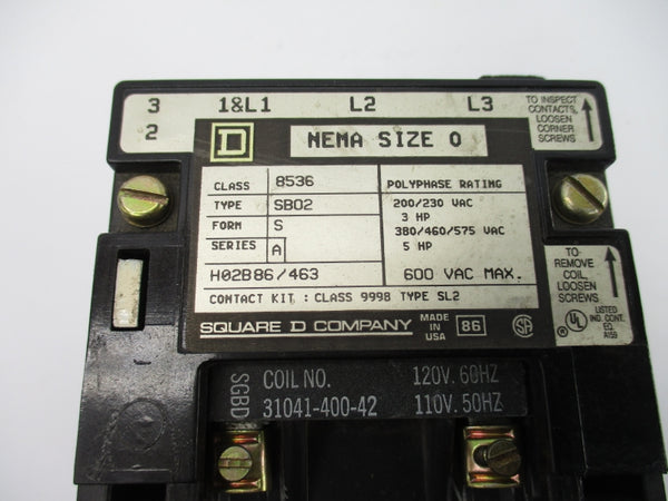 SQUARE D 8536SBO2V02S SER. A 110/120V (AS PICTURED) NSNP