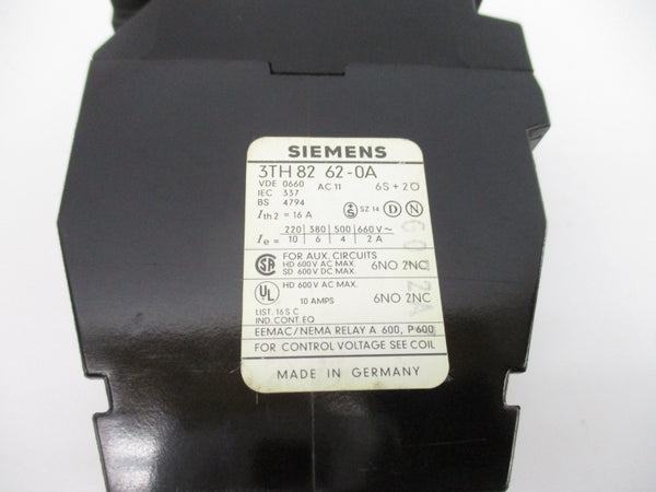 SIEMENS 3TH8262-0A 115V 16A NSNP