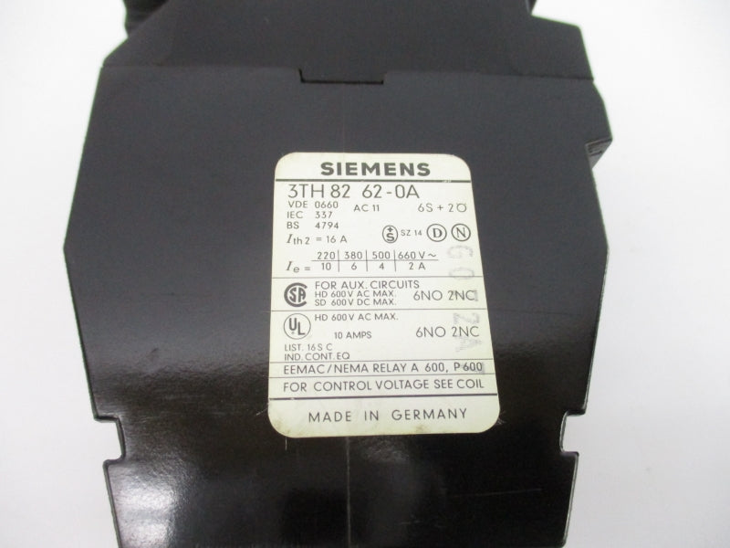 SIEMENS 3TH8262-0A 115V 16A NSNP