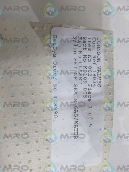 JONSON VALVES  k0109-005  NSNP IN  ORIGINAL PACKAGE