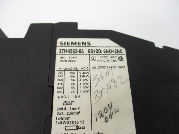 SIEMENS 3TH4262-0A 110/120V NSNP