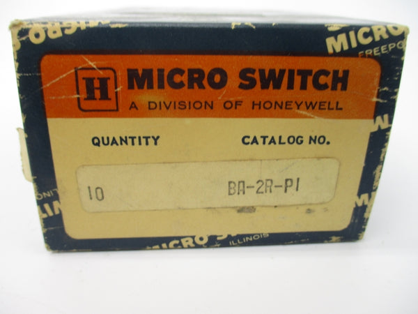 MICRO SWITCH BA-2R-P1 480VAC 20A (PKG OF 10) NSMP