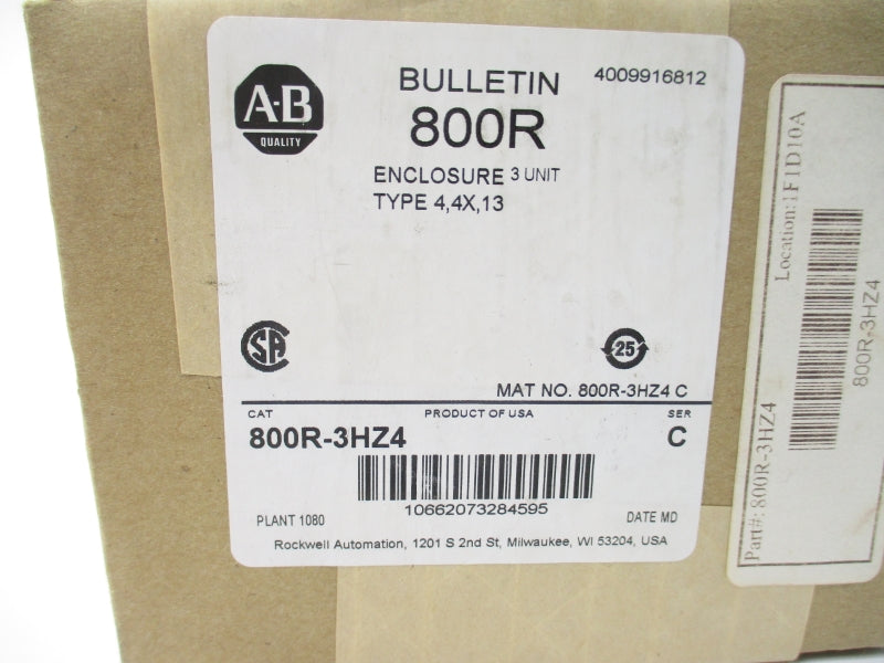 ALLEN BRADLEY 800R-3HZ4 SER. C (BR/WH) NSFS