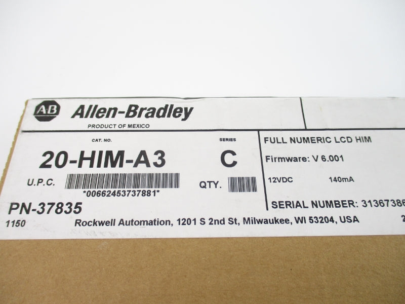 ALLEN BRADLEY 20-HIM-A3 SER. C F/W V6.001 12VDC NSFS