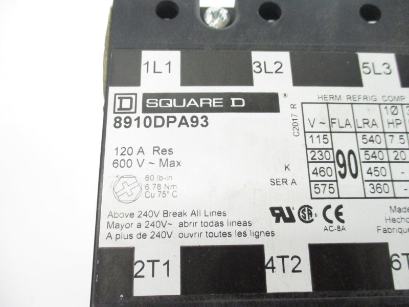 SQUARE D 8910DPA93V06 SER. A 440/480V NSNP