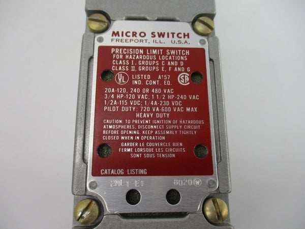 MICRO SWITCH 2ML1-E1 600VAC 20A NSNP