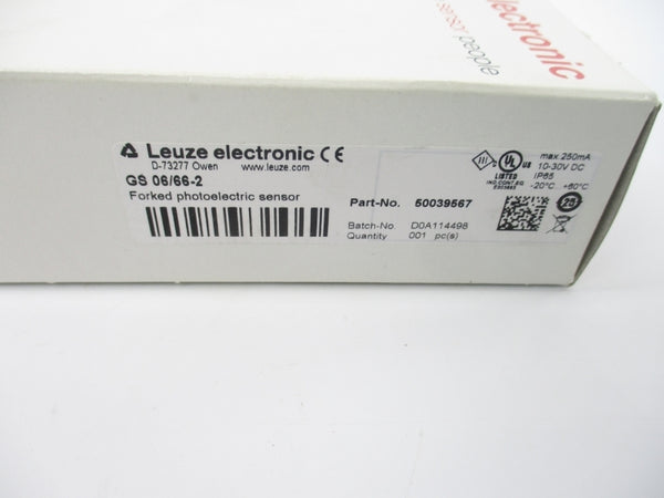 LEUZE ELETRONIC 50039567 GS06/66-2 10-30VDC NSMP