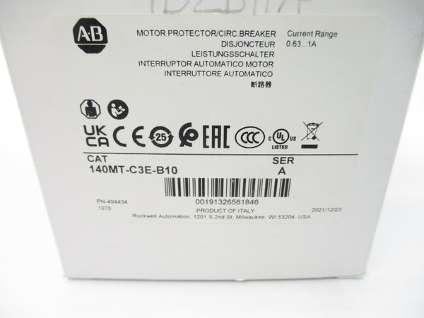ALLEN BRADLEY 140MT-C3E-B10 SER. A 0.63-1.0A NSMP