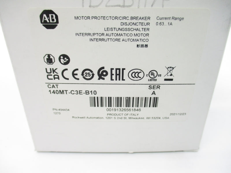 ALLEN BRADLEY 140MT-C3E-B10 SER. A 0.63-1.0A NSMP