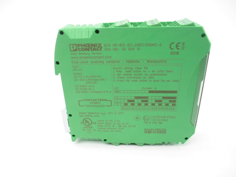 PHOENIX CONTACT ELR H5-IES-SC-24DC/500AC-2 29 00 41 4 24VDC NSMP
