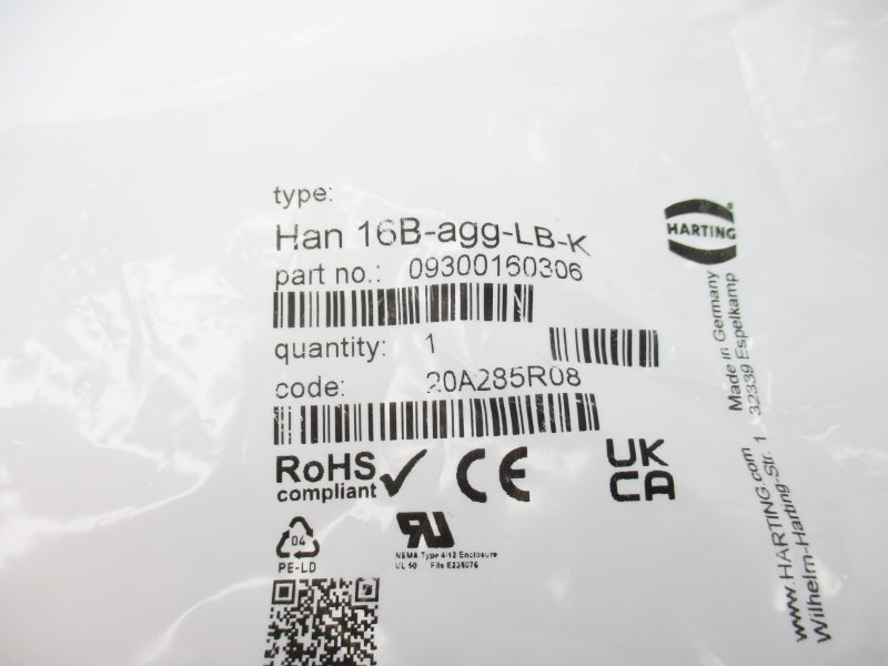 HARTING 09300160306 HAN 16B-AGG-LB-K NSMP