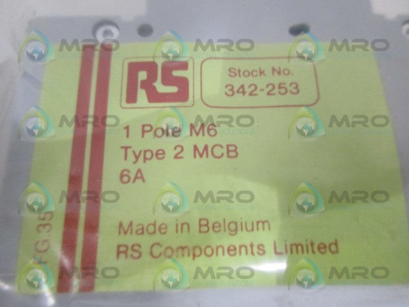 RS COMPONENTS 1POLE M6 TPE2 MCB 6A CIRCUIT BREAKER NSMP