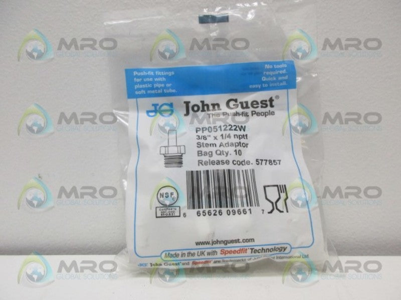 JOHN GUEST PP051222W STEM ADAPTOR (PKG OF 10)  NSMP