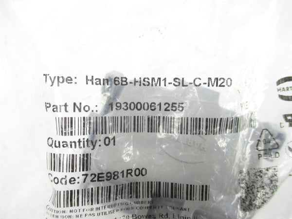 HARTING 19300061255 HAN6B-HSM1-SL-C-M20 NSMP
