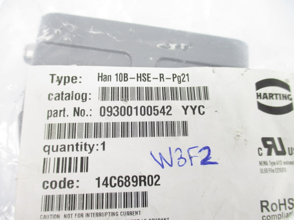 HARTING 09300100542 HAN10B-HSE-R-PG21 NSMP