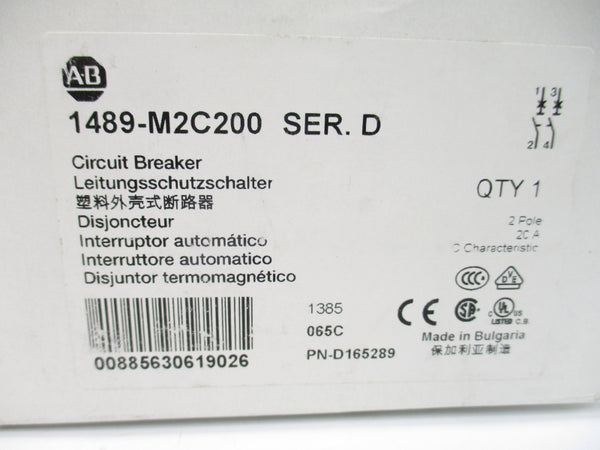 ALLEN BRADLEY 1489-M2C200 SER. D 277V 20A (WH) NSMP