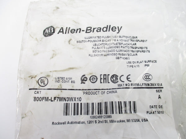 ALLEN BRADLEY 800FM-LFMN3WX10 SER. A NSMP