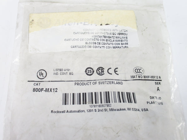 ALLEN BRADLEY 800F-MX12 SER. A NSMP