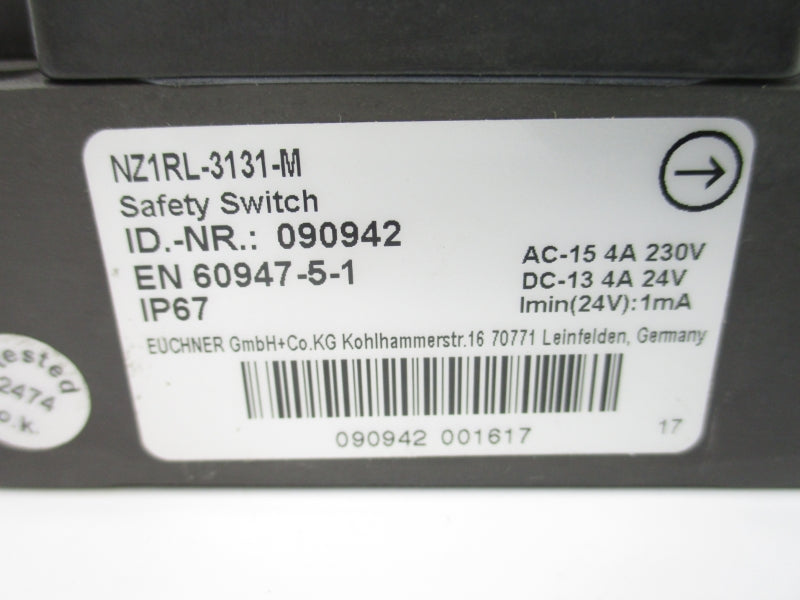 EUCHNER NZ1RL-3131-M 090942 230V 4A NSNP