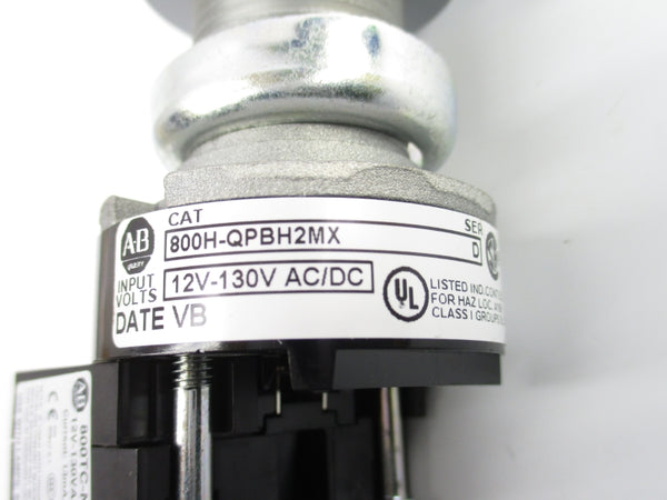 ALLEN BRADLEY 800H-QPBH2MX SER. D 12-130VAC/DC NSNP